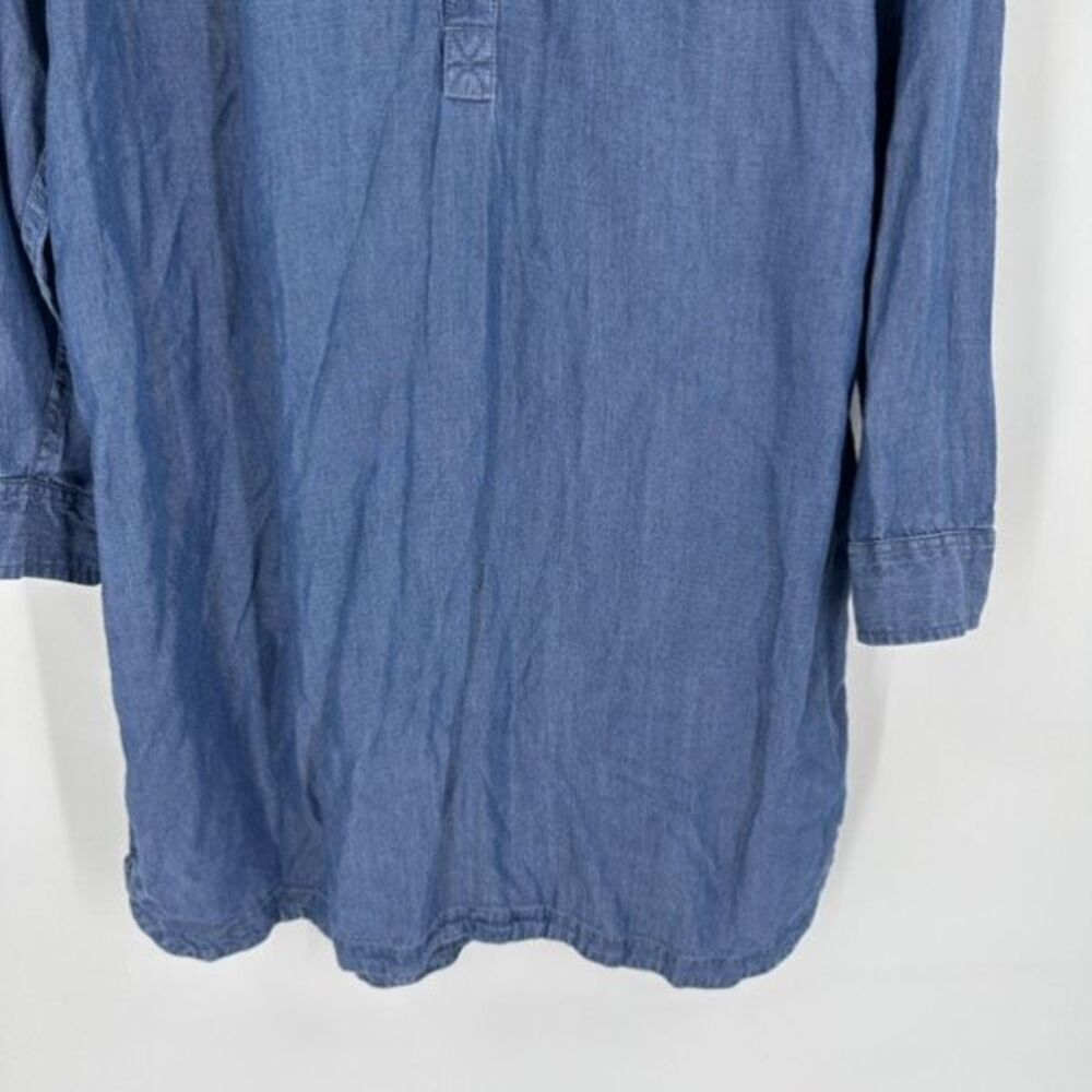 Old Navy Chambray Shirt Dress  Button Down‎ Medium Lyocell Medium Wash Blue - Picture 6 of 13